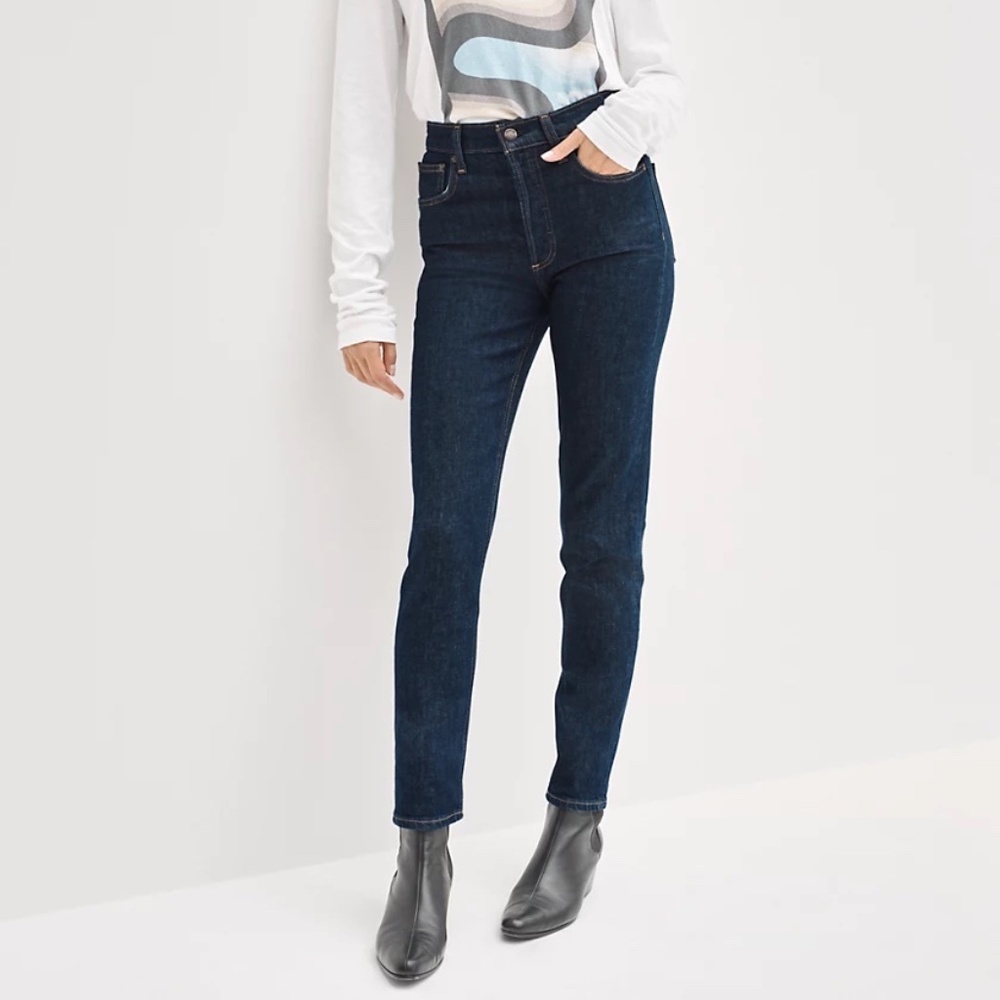 Denim Forum Dark Indigo Ankle Crop Jeans